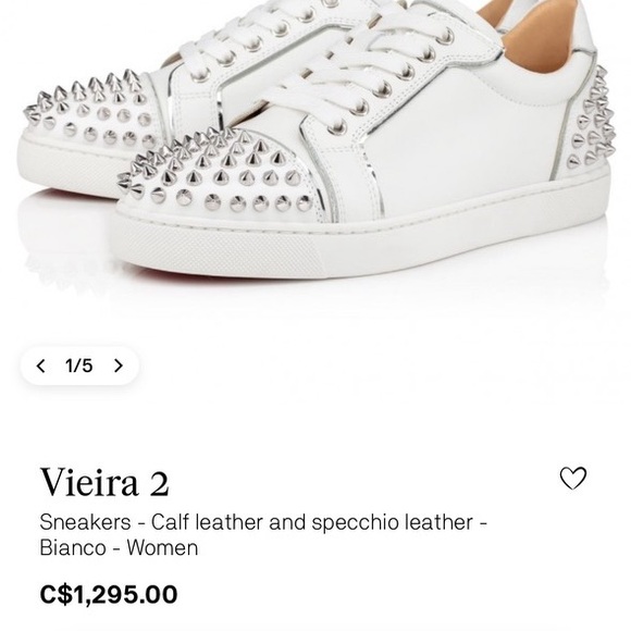 White Christian Louboutin Sneakers - Picture 6 of 6